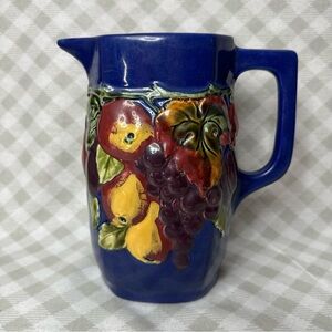 Antique Czechoslovakia Handpainted Majolica Pitcher 1.5 L Bern Boch c.1918-1938